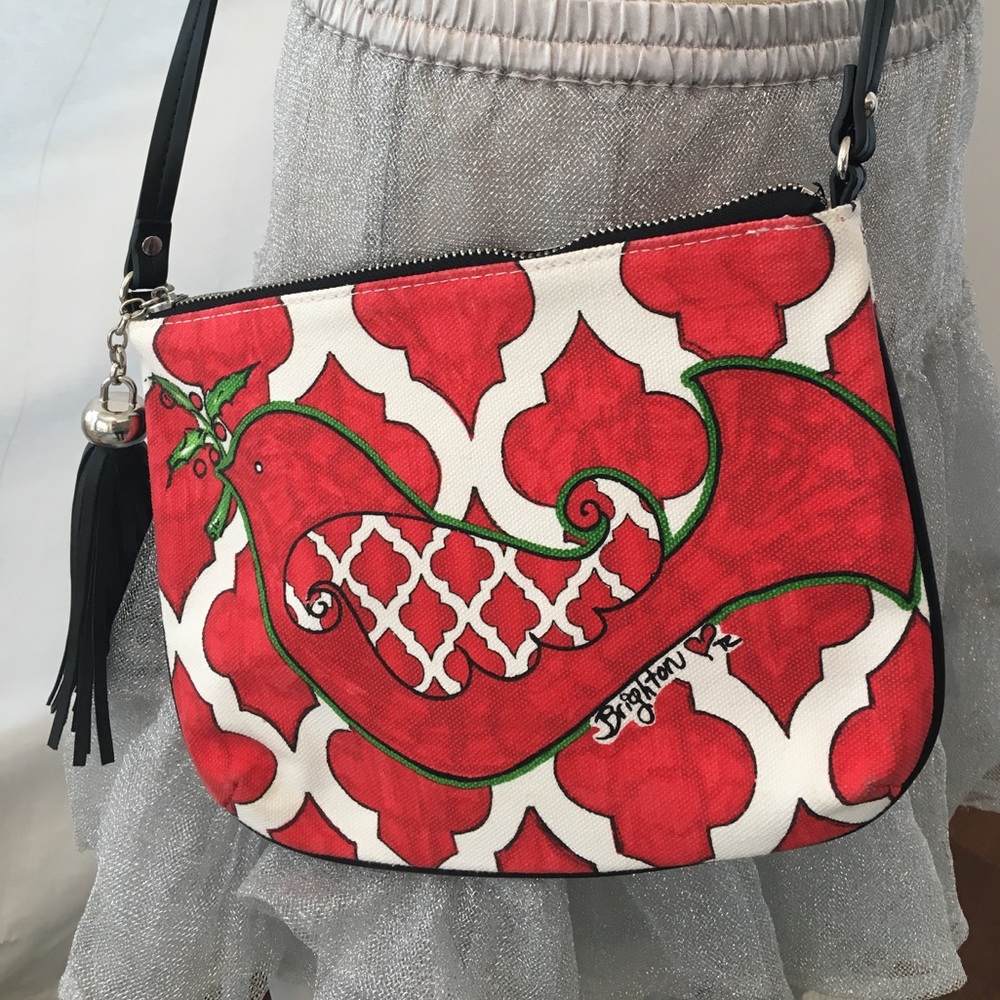 Brighton Christmas bag Love Dove red black bird